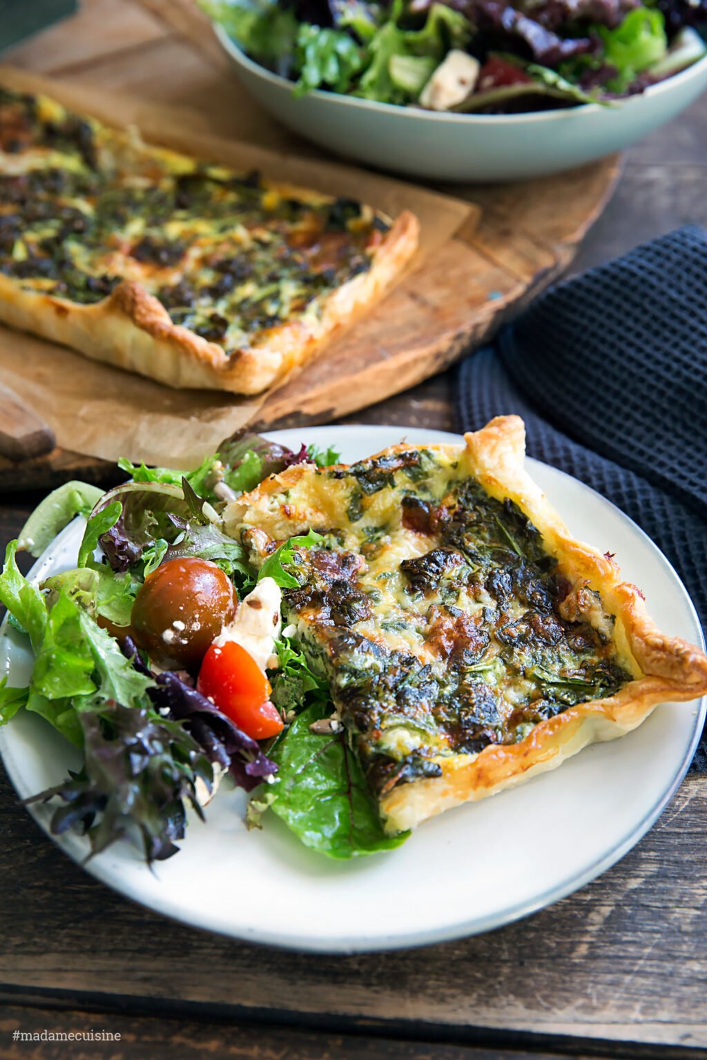 Blätterteig-Tarte mit Spinat &amp; Gorgonzola - Madame Cuisine
