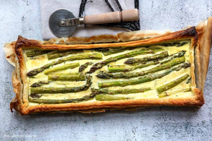 Spargel-Tarte mit grünem Spargel - Madame Cuisine