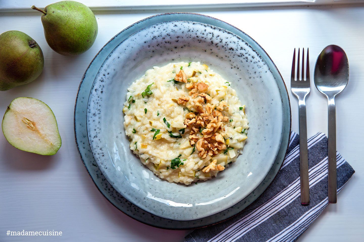 Risotto mit Birne und Walnüssen Madame Cuisine