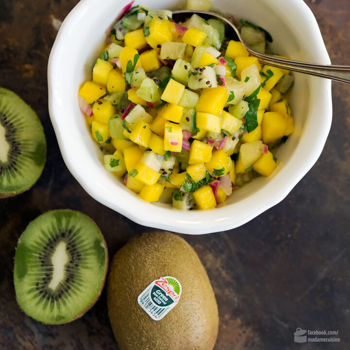 Mariniertes Lachsfilet mit Zespri-Kiwi Mango Salsa - Madame Cuisine