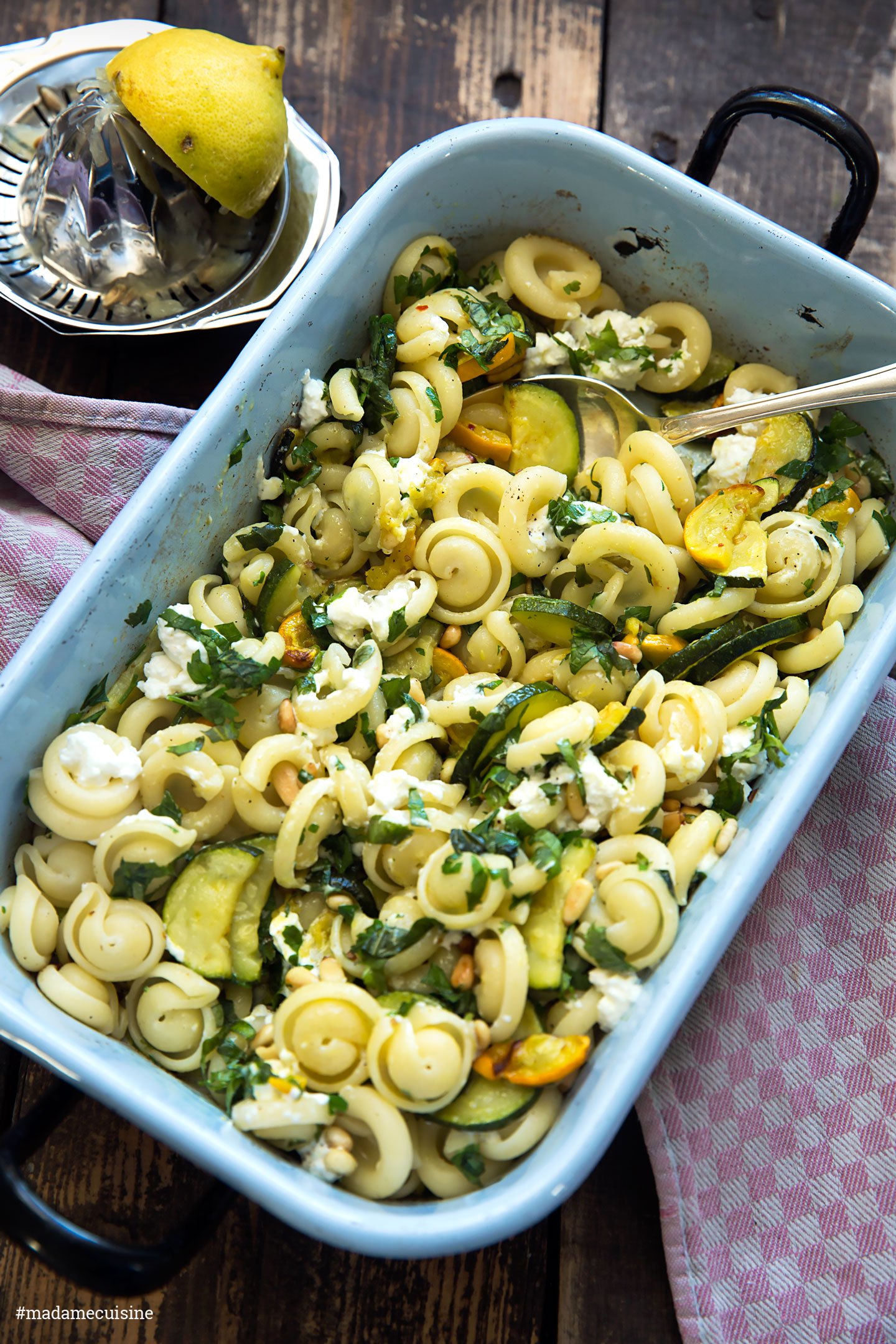 Pasta mit OfenZucchini und Zitrone Madame Cuisine
