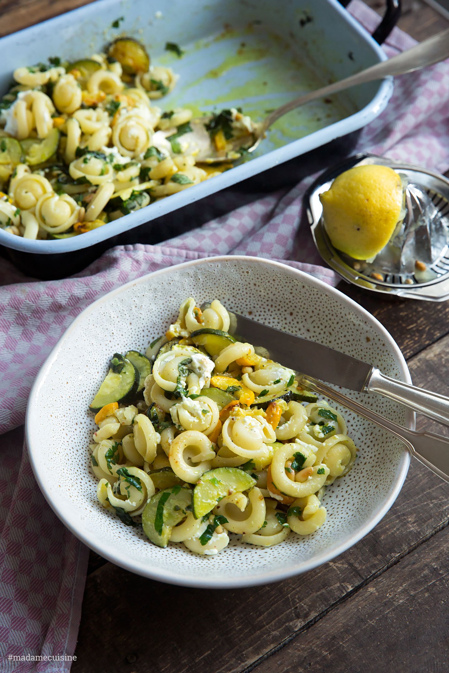 Pasta mit OfenZucchini und Zitrone Madame Cuisine