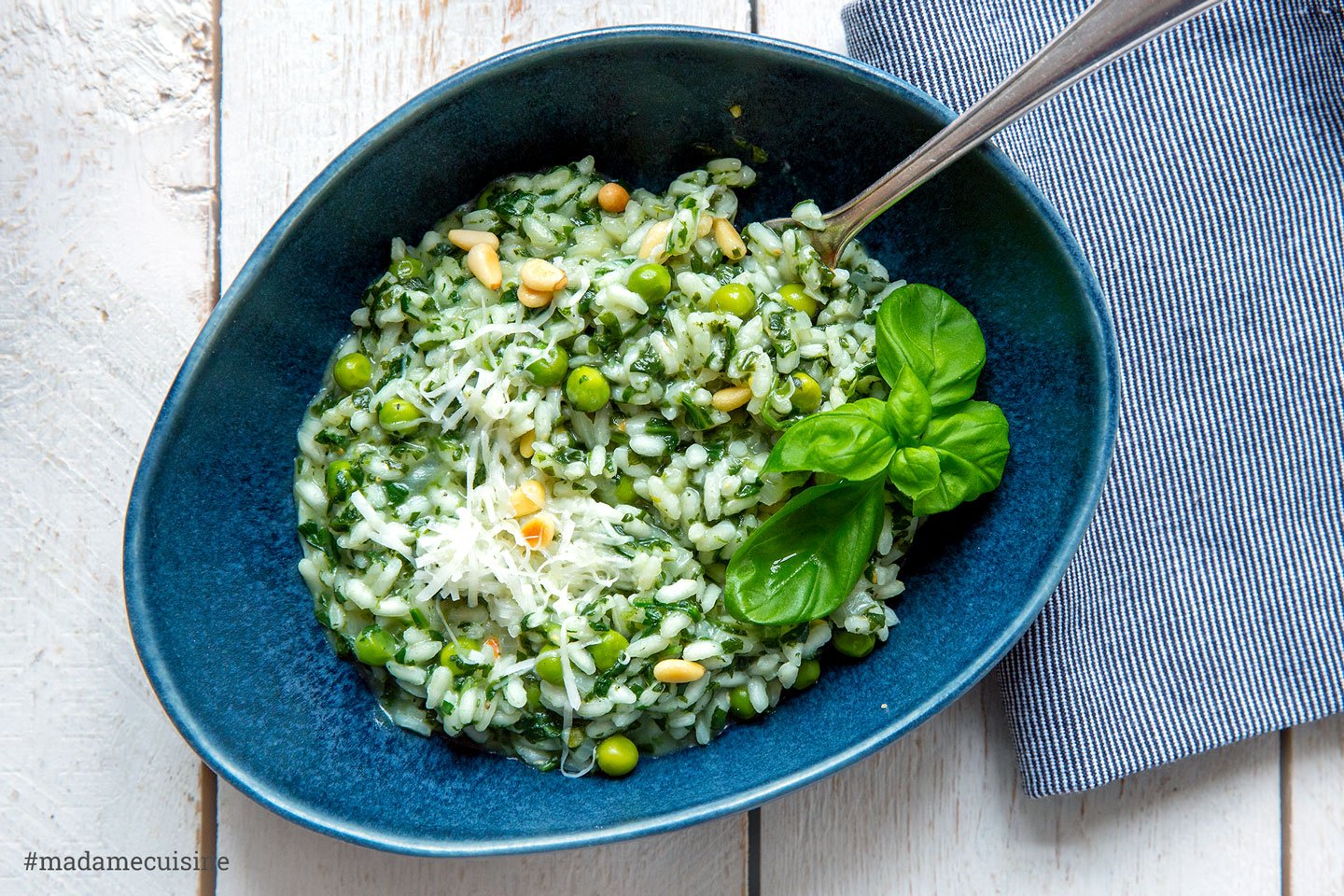 Frühlings-Risotto mit Erbsen und Spinat - Madame Cuisine Frühlings-Risotto mit Erbsen und Spinat - Madame Cuisine