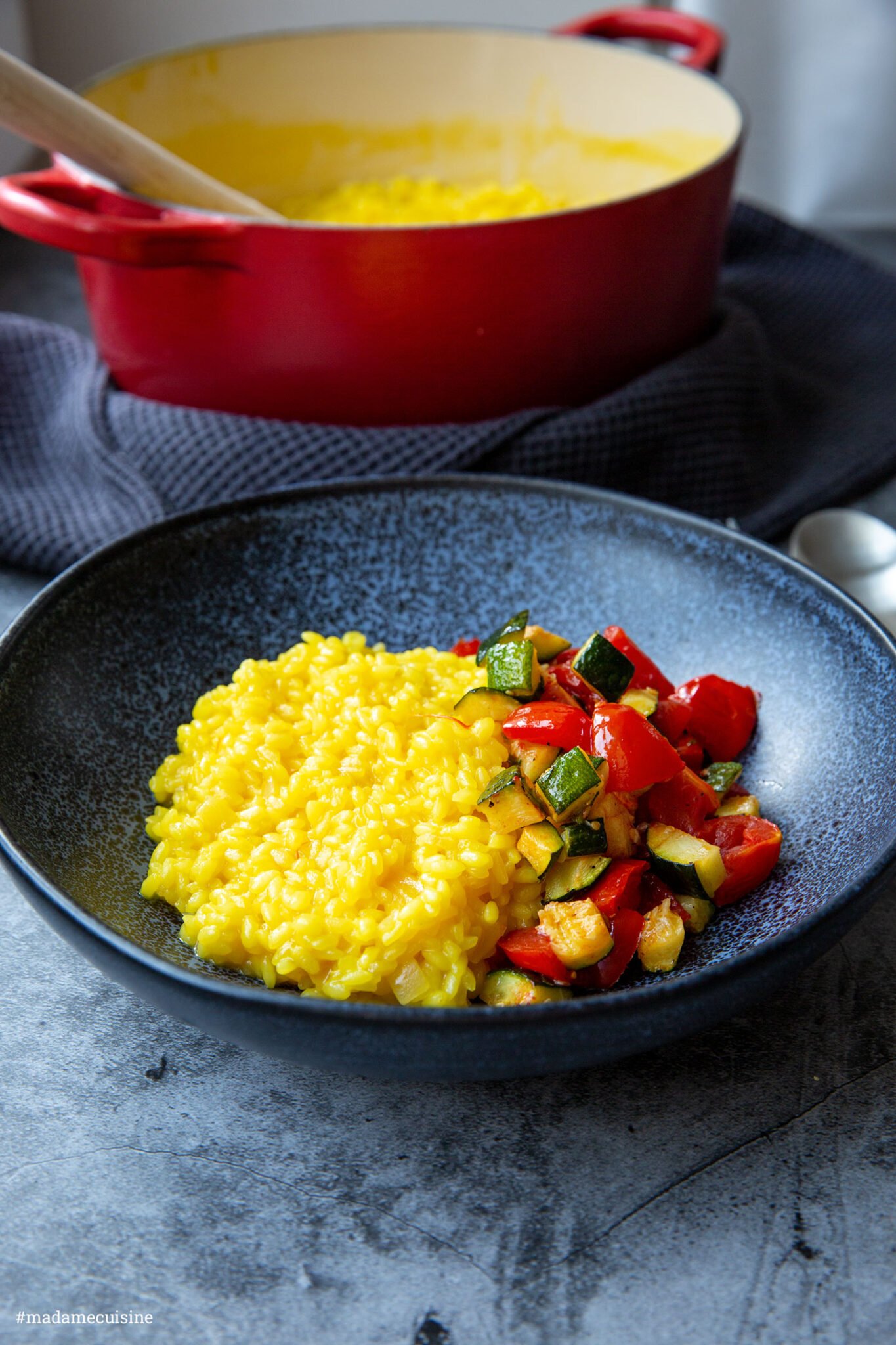 Risotto Milanese mit Zucchini-Gemüse - Madame Cuisine