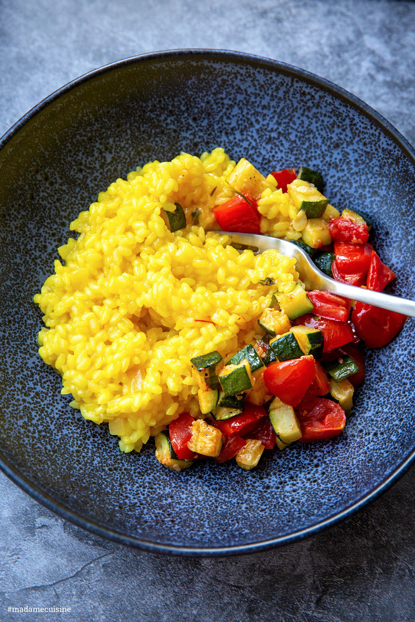 Risotto Milanese mit ZucchiniGemüse Madame Cuisine