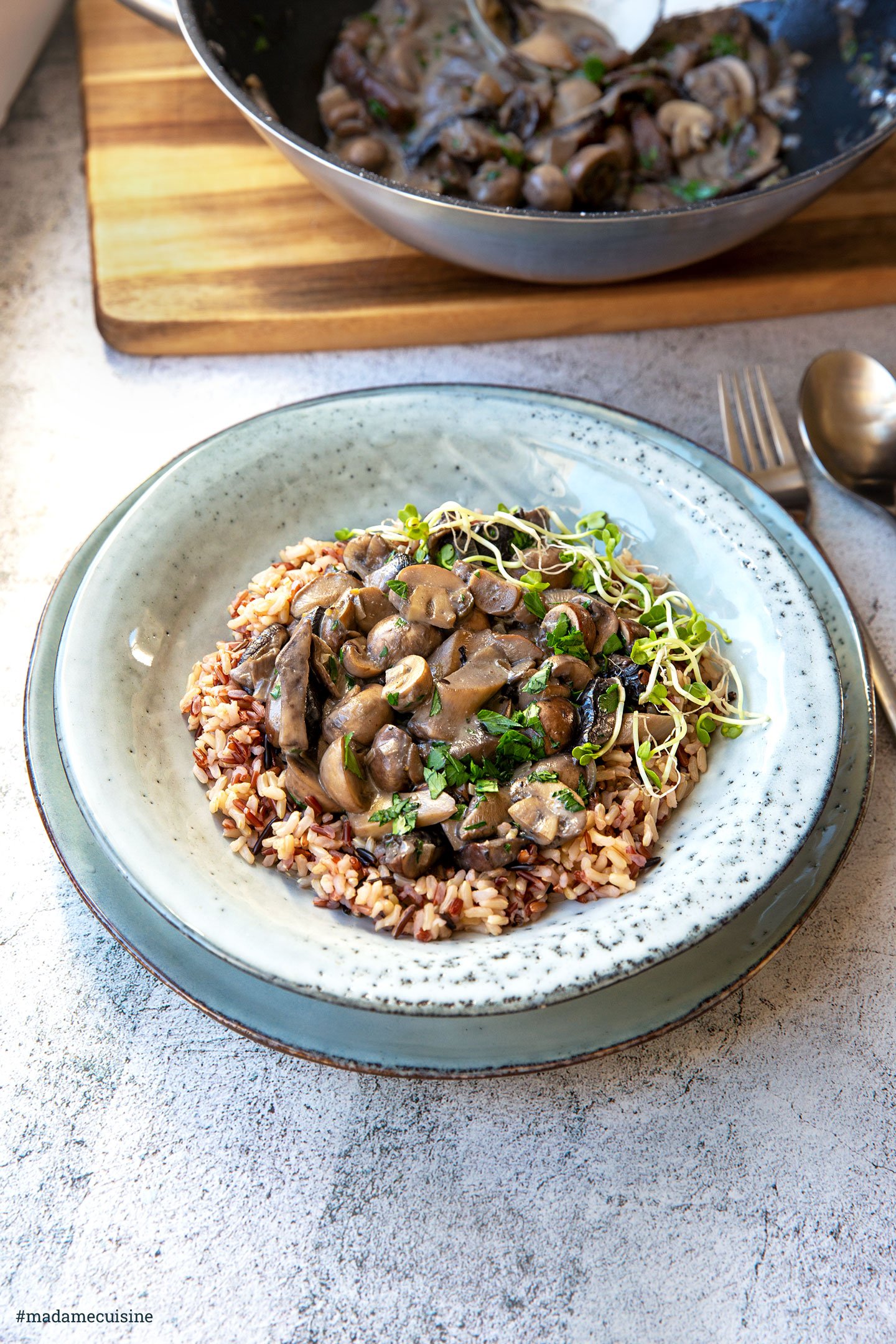 Pilzpfanne mit Reis - Madame Cuisine