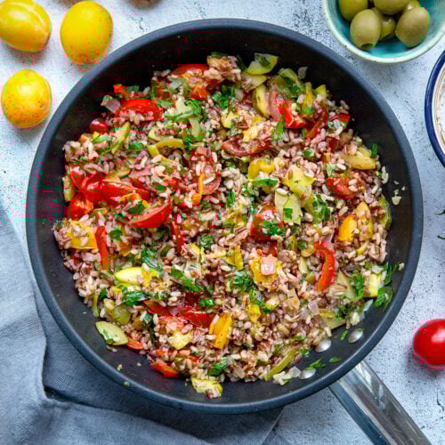 Gemüse-Reispfanne mit Mirabellen - Madame Cuisine