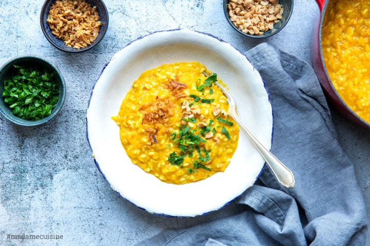 Kürbis-Risotto mit Kokosmilch - Madame Cuisine