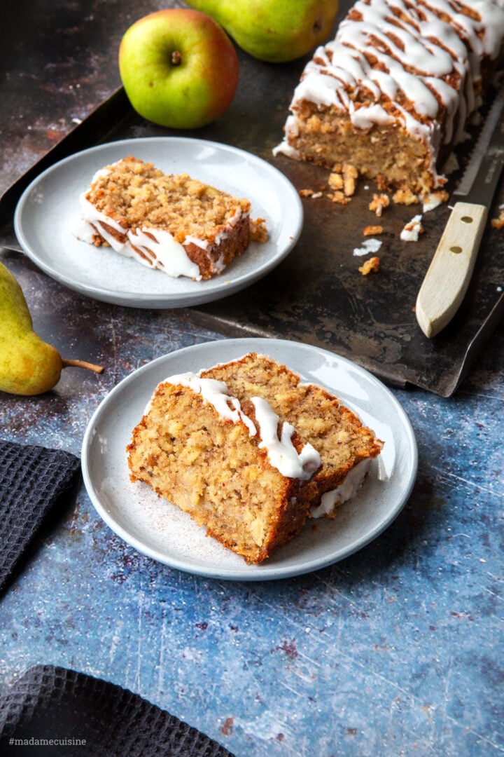 Apfel-Birnen-Kuchen aus der Kastenform - Madame Cuisine