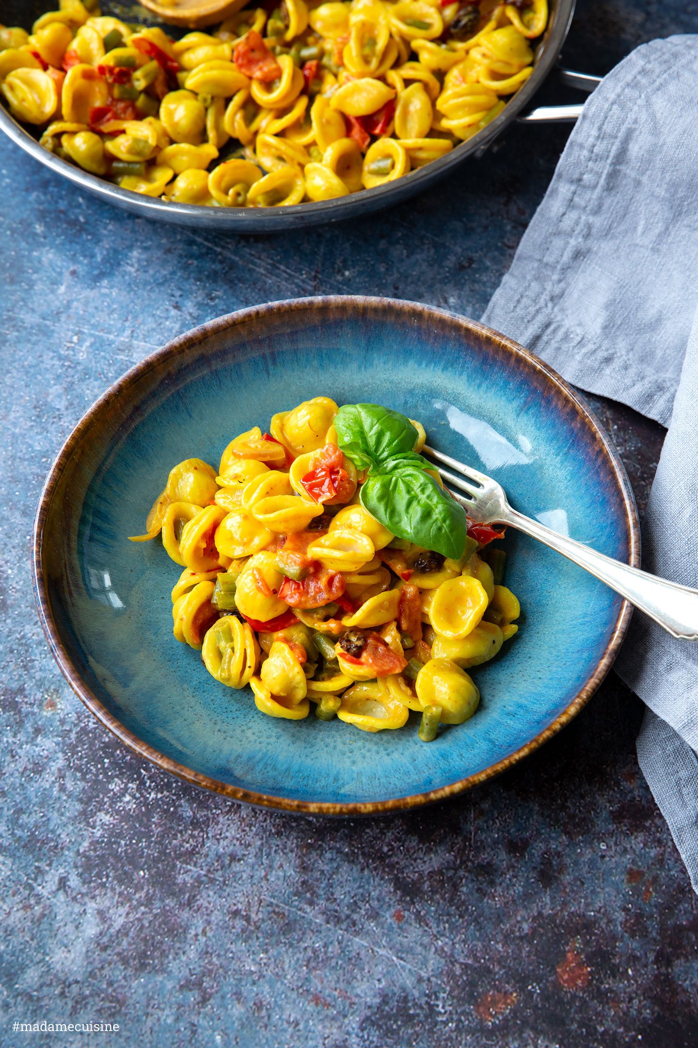 Safran-Orecchiette mit grünen Bohnen | Madame Cuisine Rezept