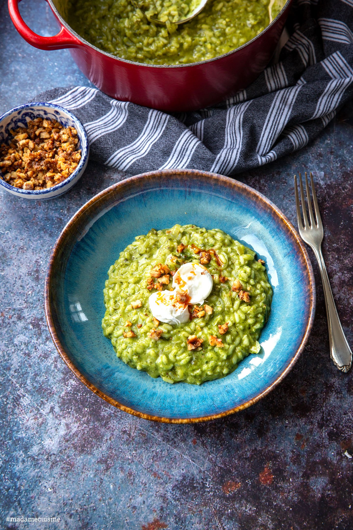 Risotto mit Rucola-Pesto und Walnuss | Madame Cuisine Rezept