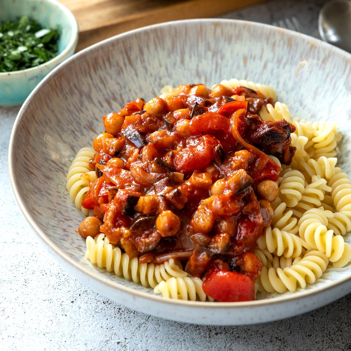 Auberginen-Tomaten-Pfanne 
