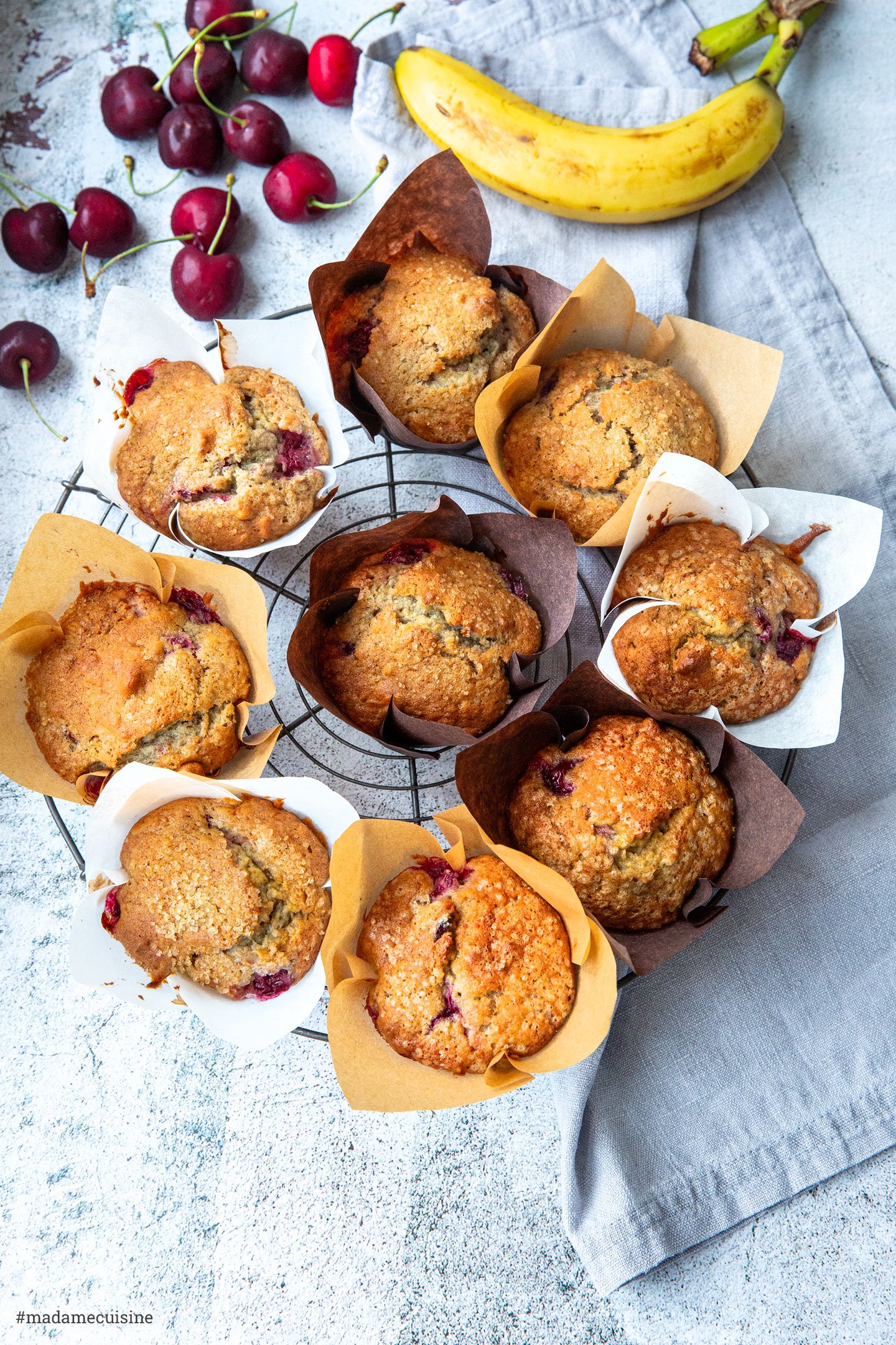 Kirsch-Bananen-Muffins