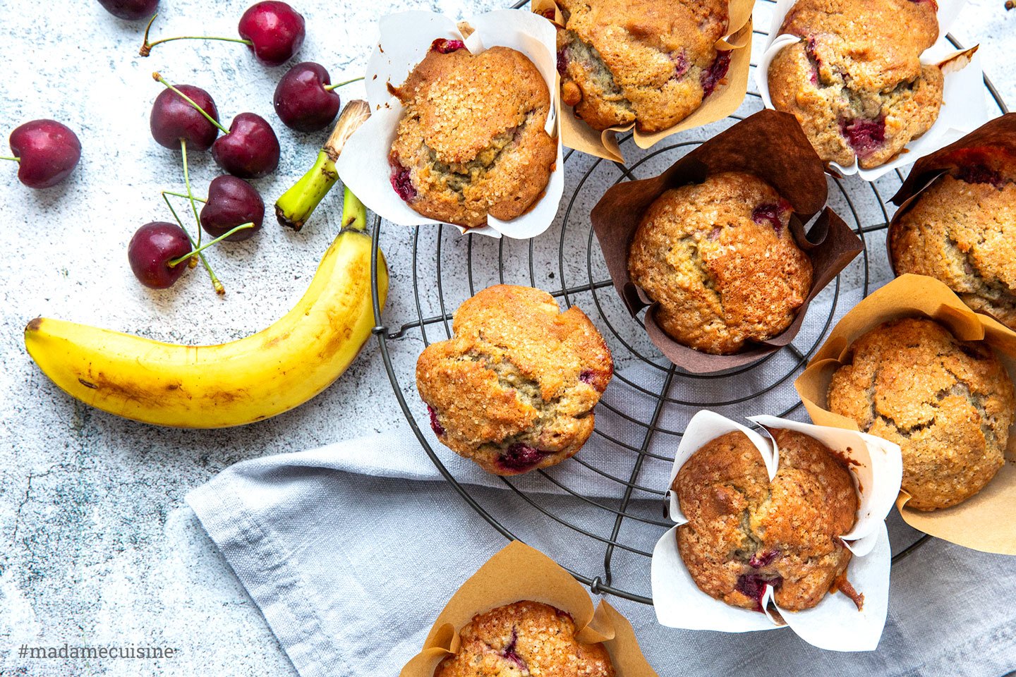 Kirsch-Bananen-Muffins