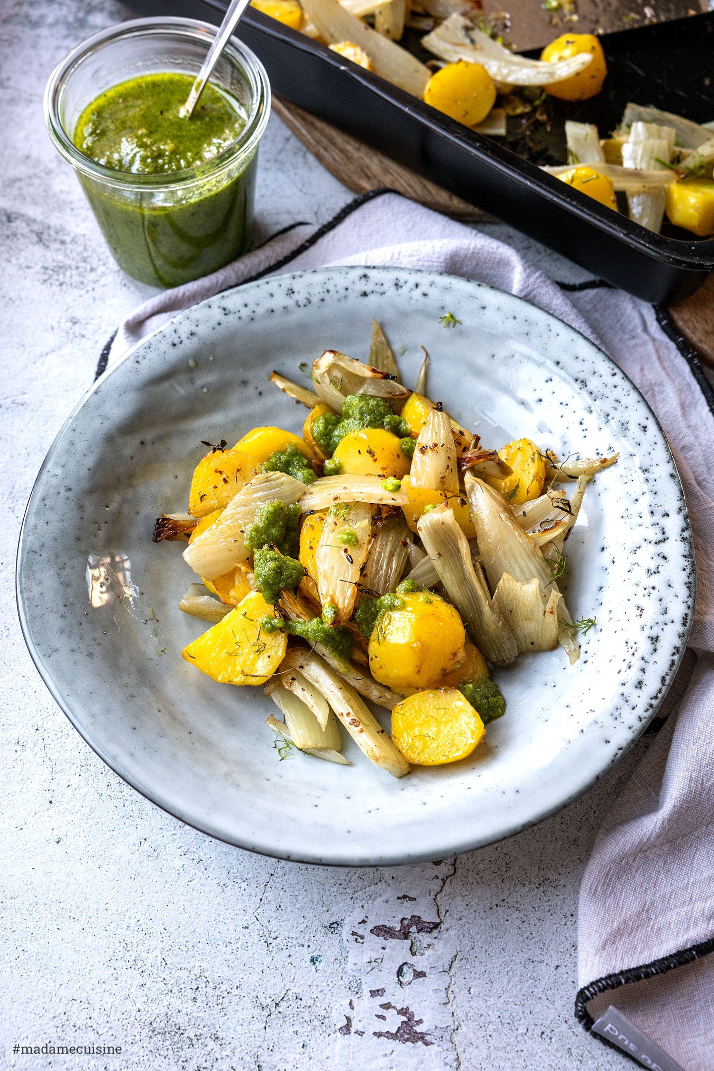 Kartoffel-Fenchel-Gemüse vom Blech - Madame Cuisine Kartoffel-Fenchel-Gemüse vom Blech - Madame Cuisine