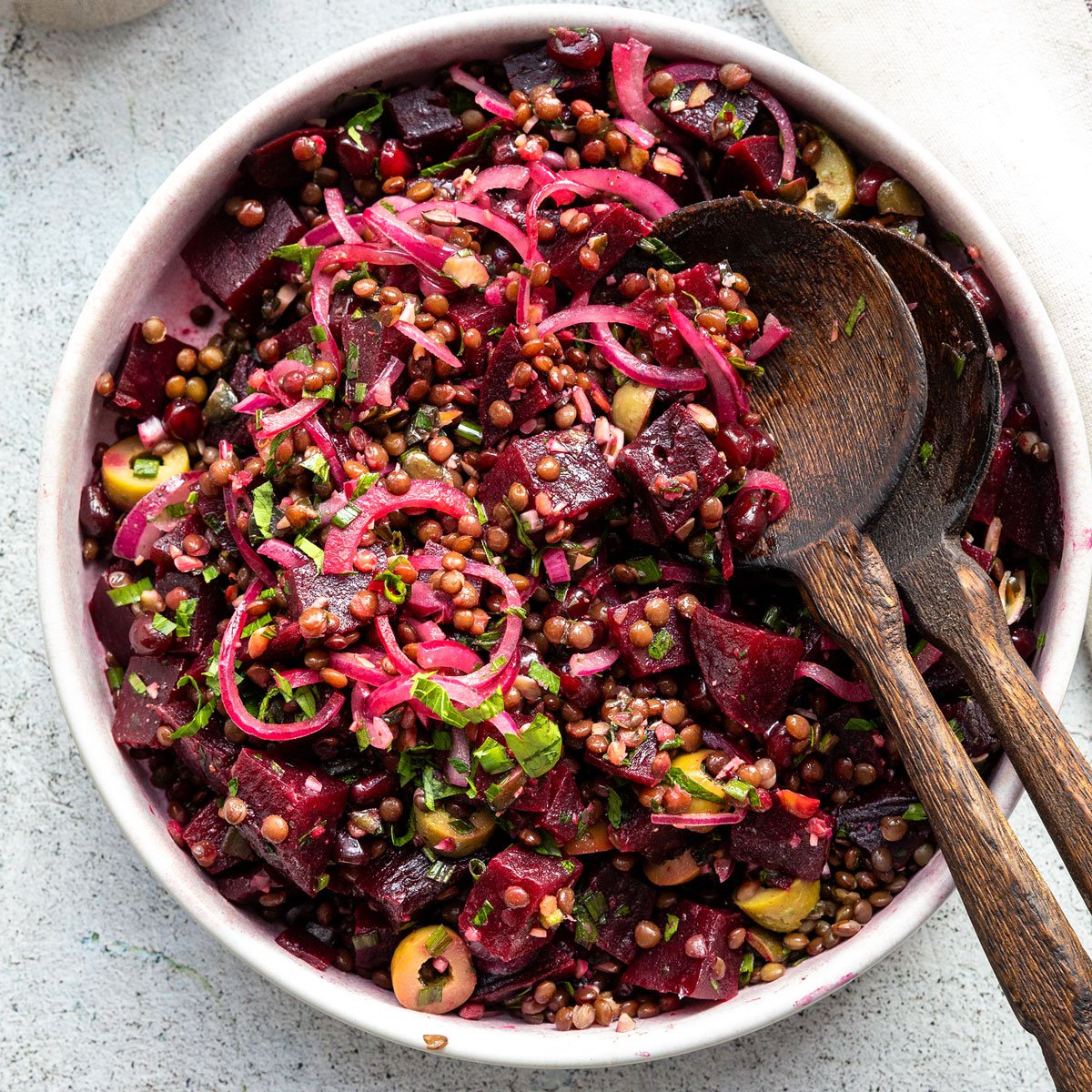 Linsensalat mit ofengegarter Rote Bete