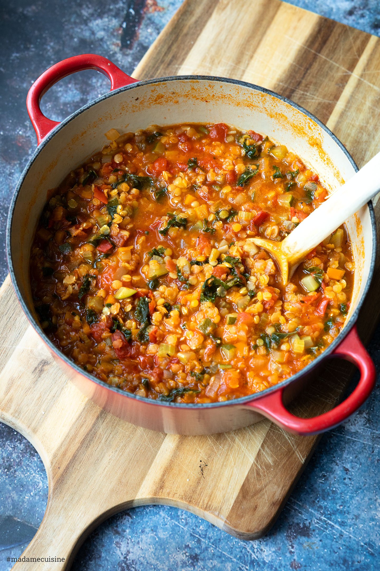 Gemüseeintopf mit roten Linsen | Madame Cuisine Rezept