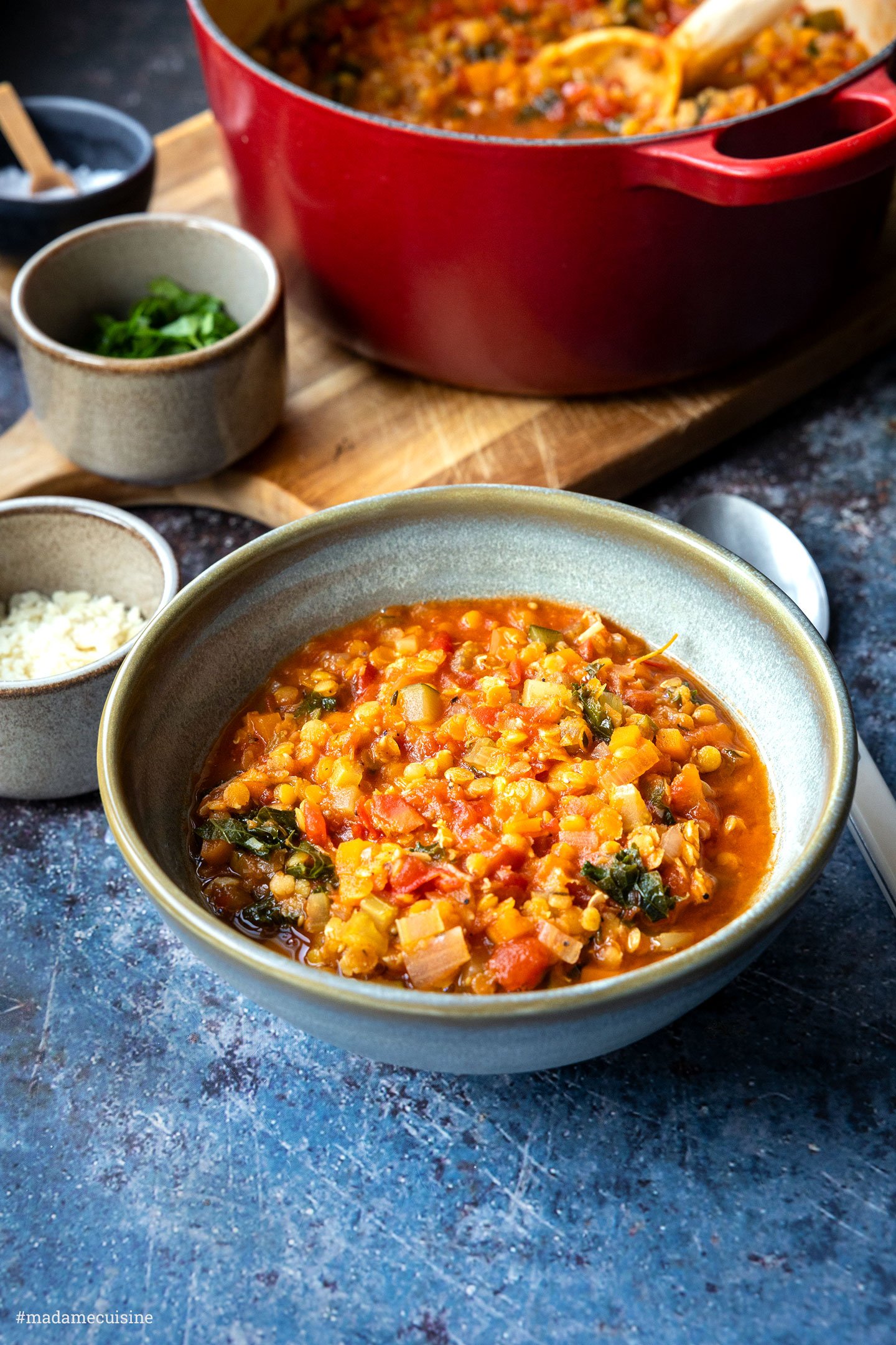 Gemüseeintopf mit roten Linsen | Madame Cuisine Rezept