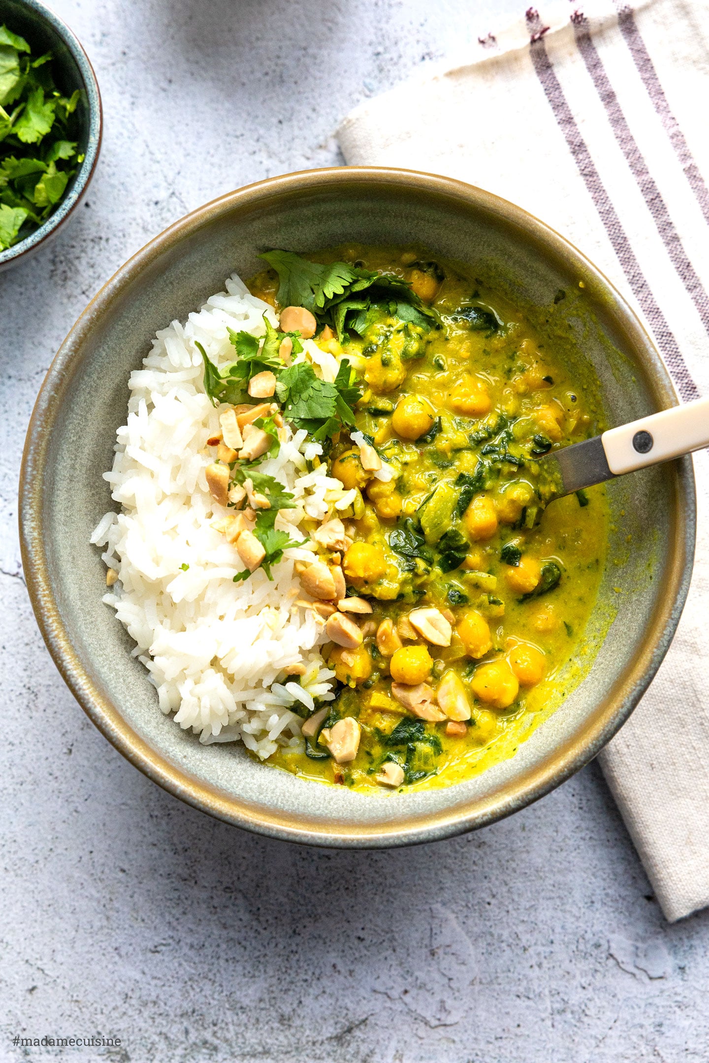 Kichererbsen-Curry mit Spinat | Madame Cuisine Rezept