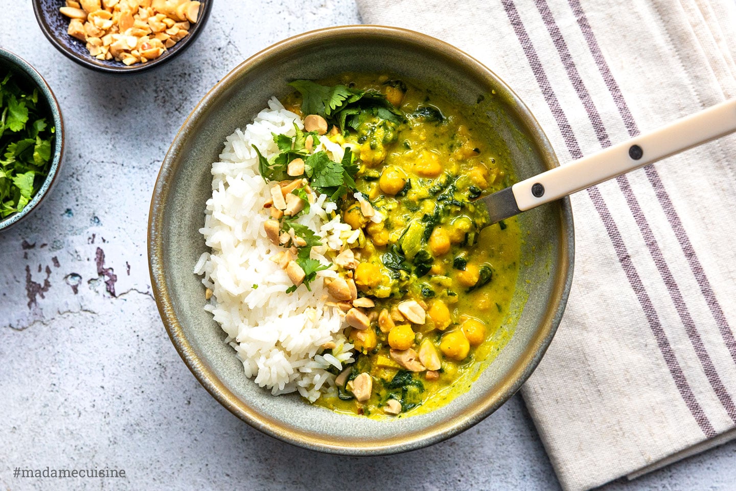 Kichererbsen-Curry mit Spinat | Madame Cuisine Rezept