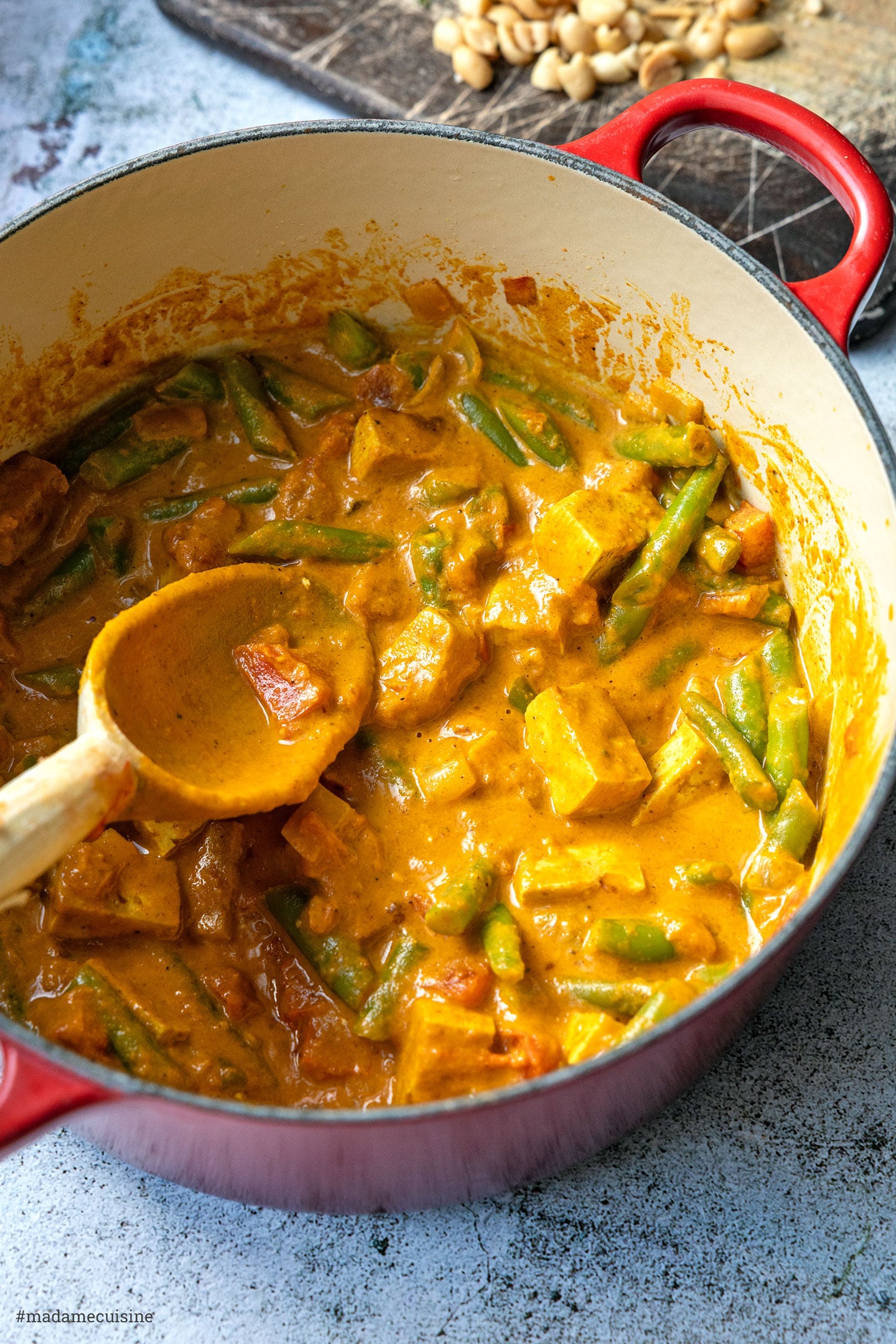 Tofu-Curry mit grünen Bohnen