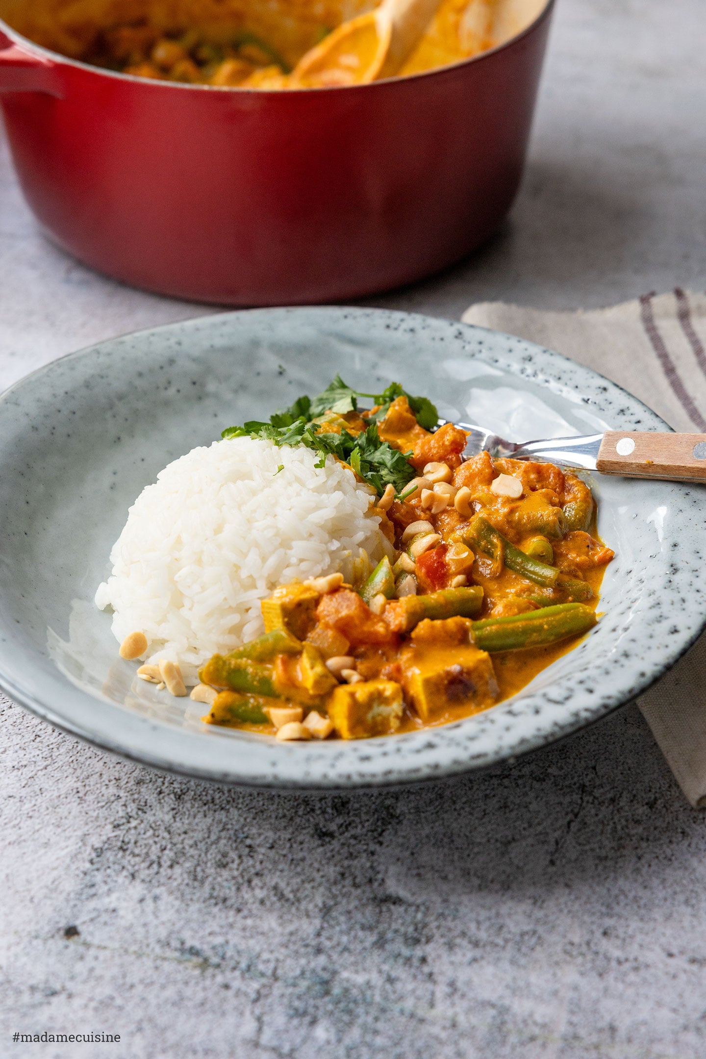 Tofu-Curry mit grünen Bohnen