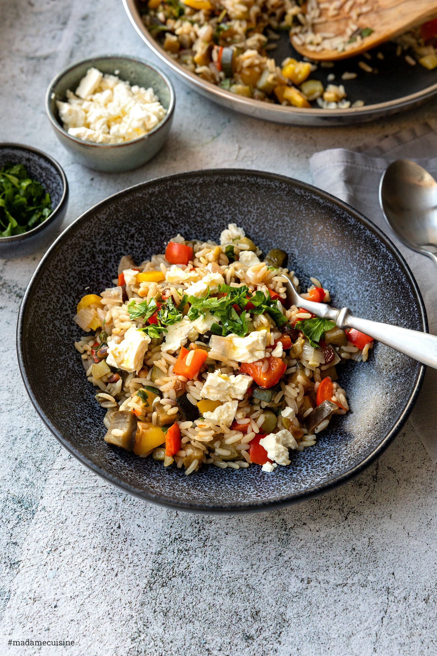 Gemüse-Reis mit Feta