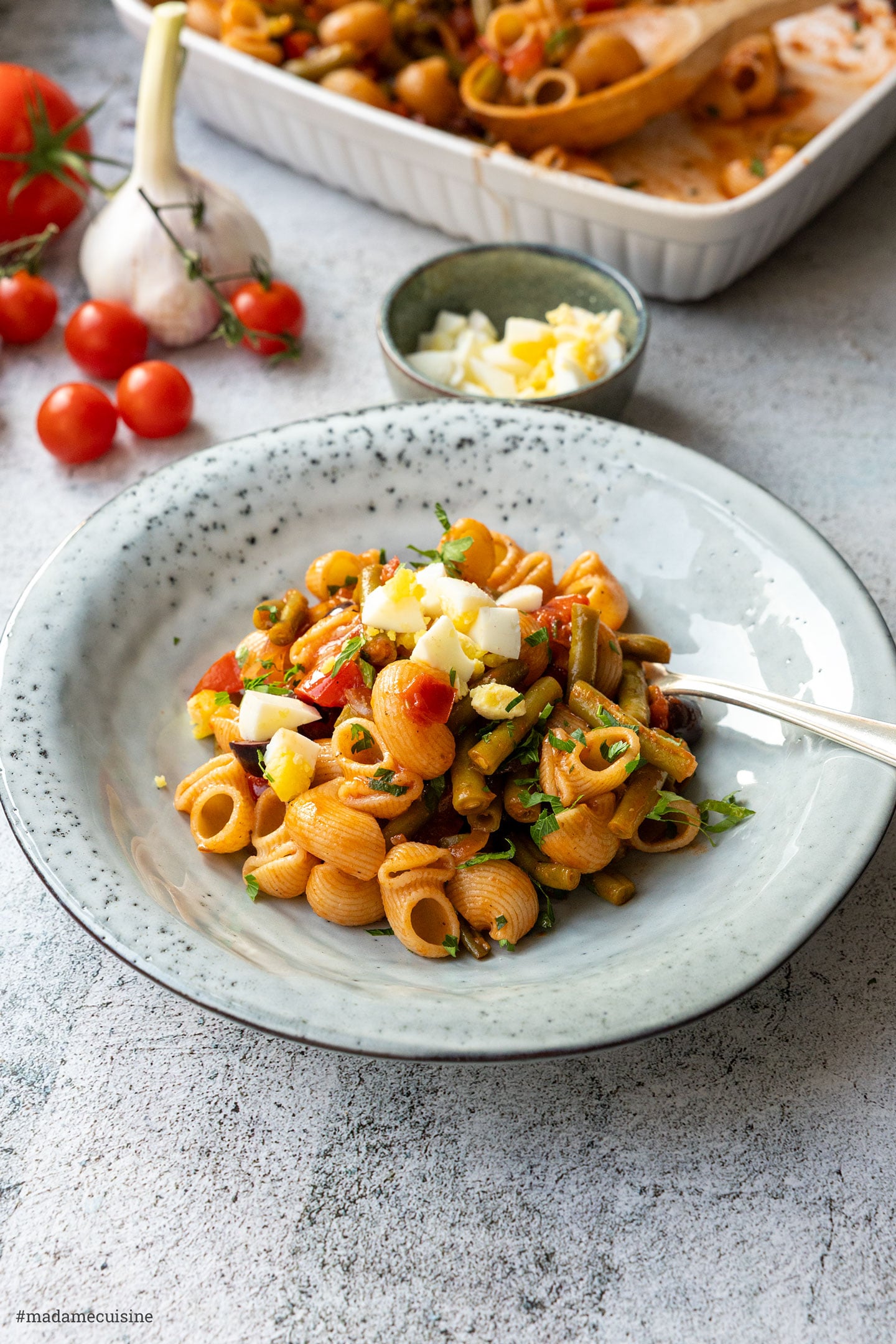 Wie in der Provence: Pasta mit grünen Bohnen und Tomaten