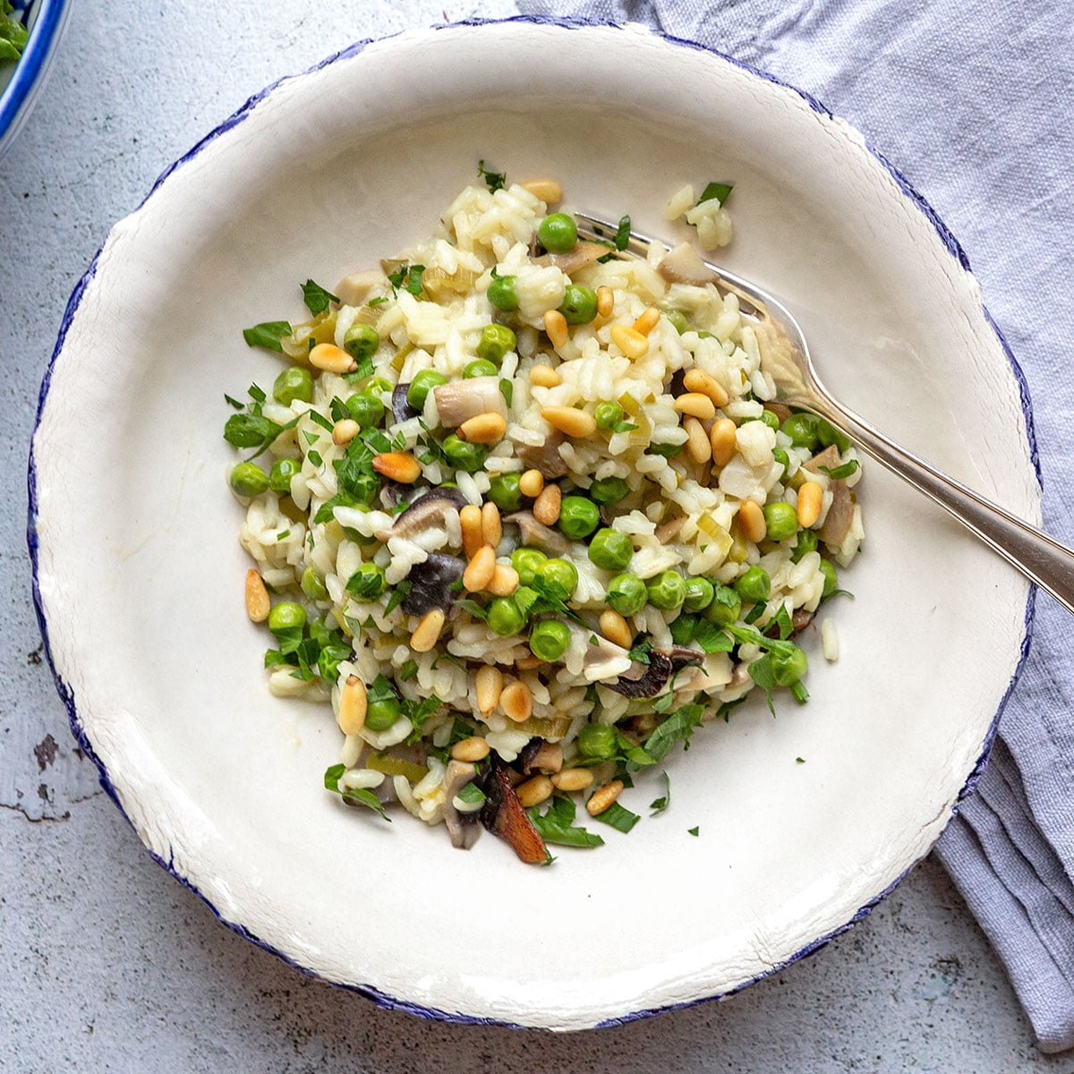 Risotto mit Austernpilzen und Erbsen