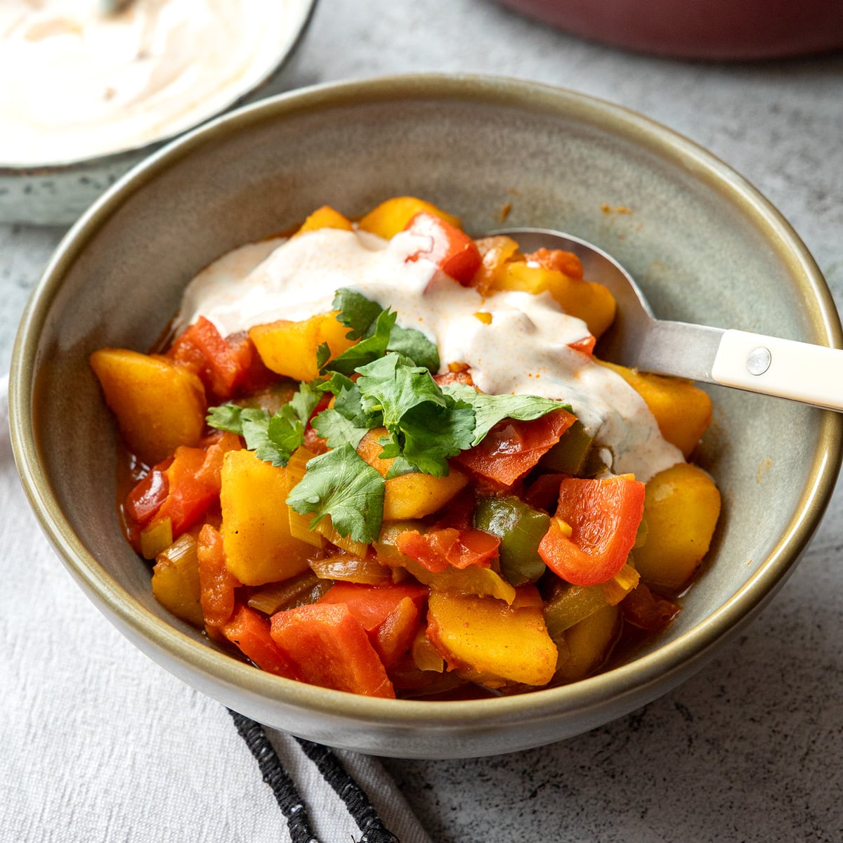 Kartoffel-Paprika-Curry nach Jalfrezi-Art (vegetarisch)